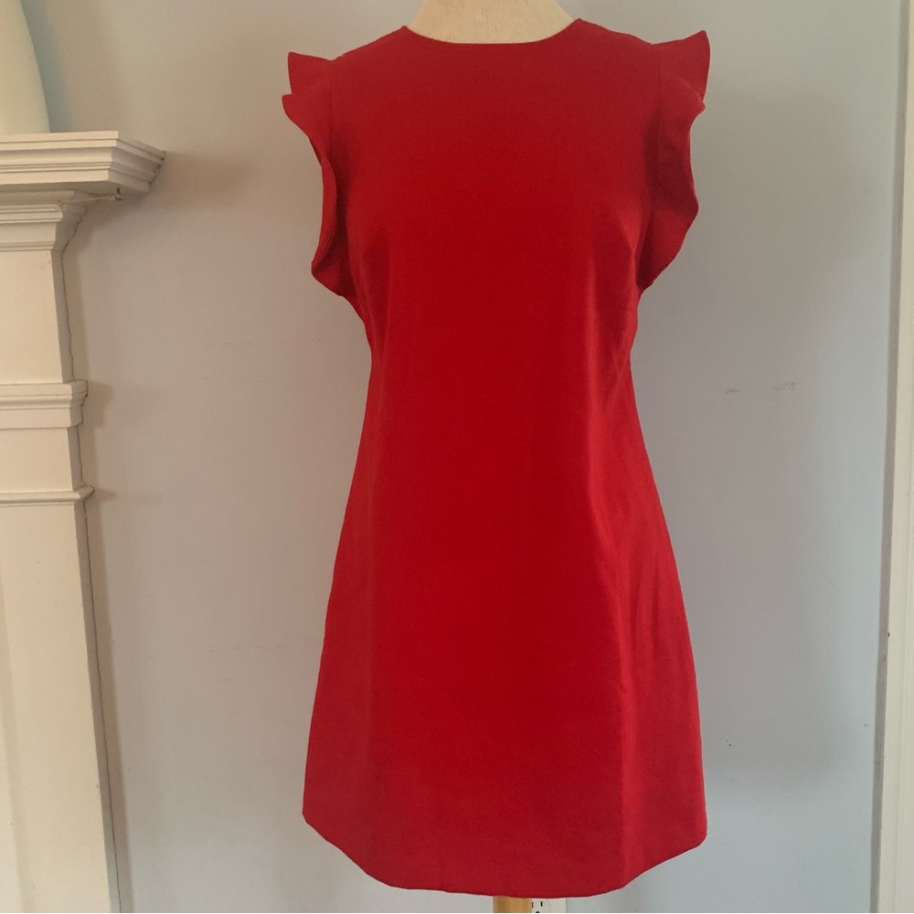 Vineyard Vines red flutter sleeve dress in ponte Size 10